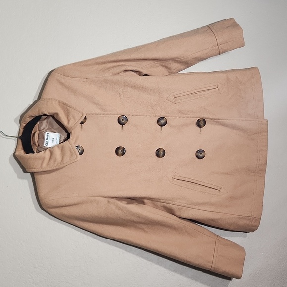 Old Navy Coat Pea Coat Medium Wool Blend Creme Carmel Light Brown Tan - Picture 1 of 14